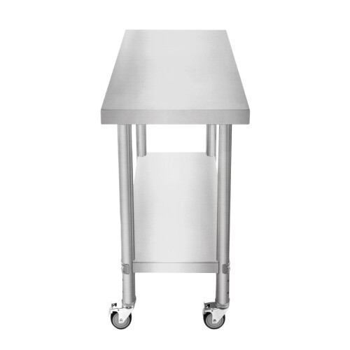 Catering Work Bench Table Stainless Steel Food Prep Kitchen Mobile 76cm x 45cm 2