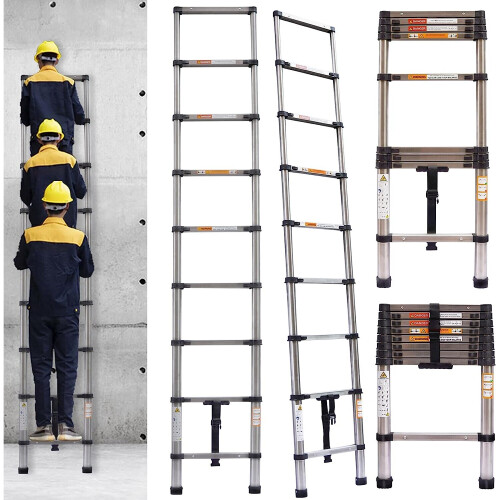 2.6M Telescopic Ladder MultiPurpose Step Ladders Extendable Telescoping Ladder Extension Extend