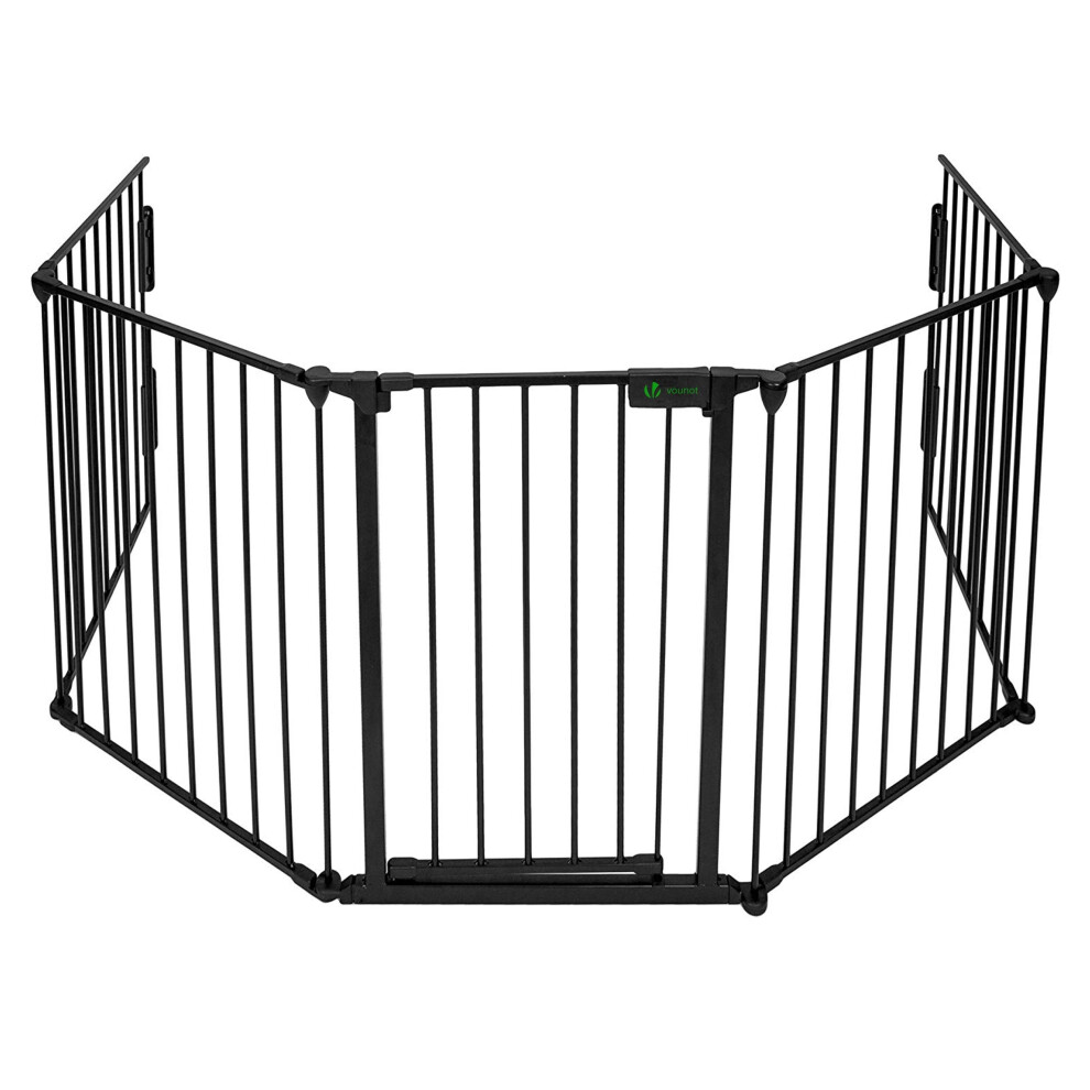 VOUNOT 5 Panel Metal Fire Guard, Hearth Gate, Fire Gate, Fireplace Pet Fence 300cm