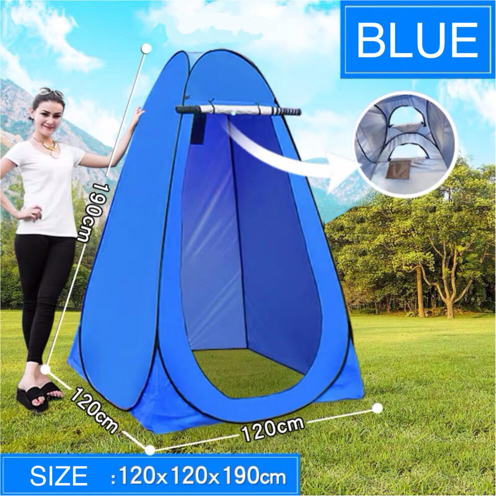 (Blue) Pop-Up Privacy Tent Outdoor Camping Shower Tent