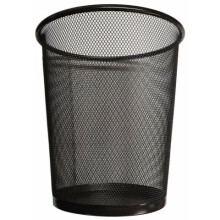 (black) Circular Mesh Wastebasket Trash Bin