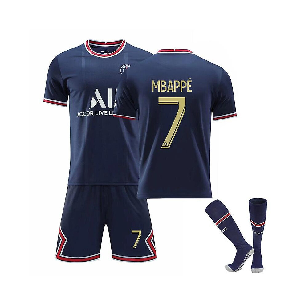 (XL) Mbappe #7 Golden Globe Commemorative Edition Football Jersey Psg No. 7 Adult Training Shirt Set