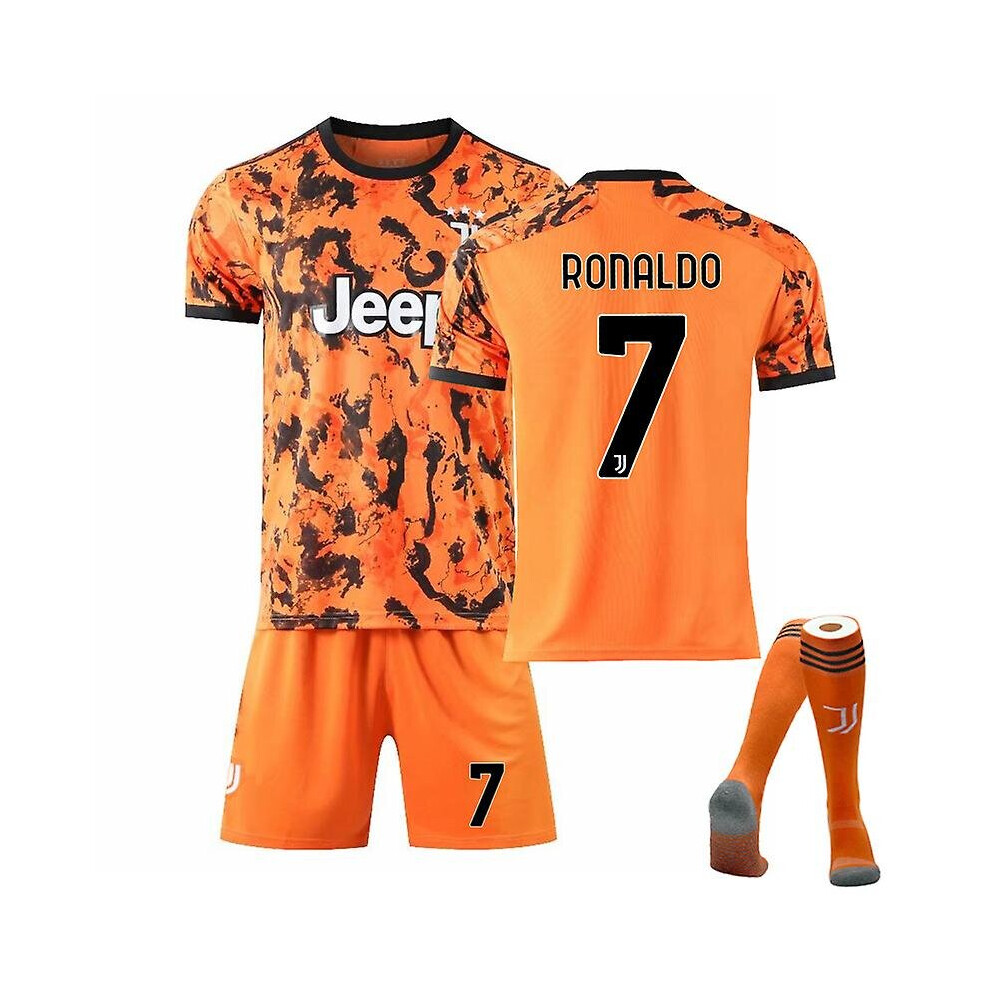 (26) Cristiano Ronaldo Juventus Jersey, Jersey No.7 Away(children's Size)