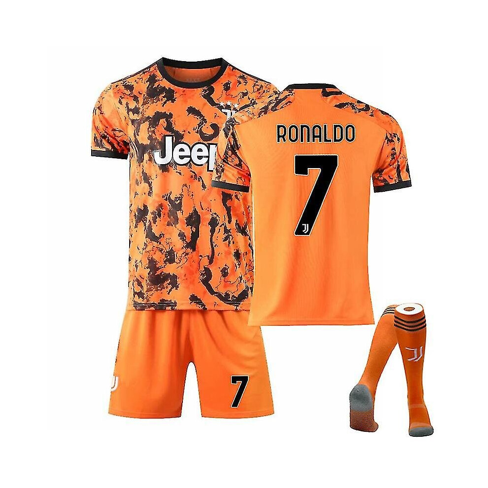 (24) Cristiano Ronaldo Juventus Jersey, Jersey No.7 Away(children's Size)