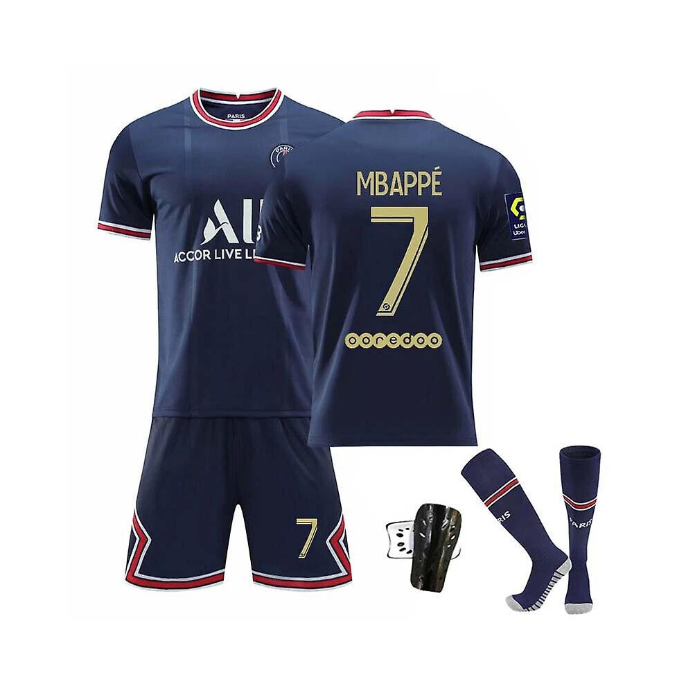 (22) Mbappe #7 Golden Globe Commemorative Edition Football Jersey Psg No. 7 Kids Training Shirt Set