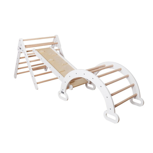 Montessori Pikler Set of 3 Triangle Ramp Arch Climber Ladder Slide Play Gym Set