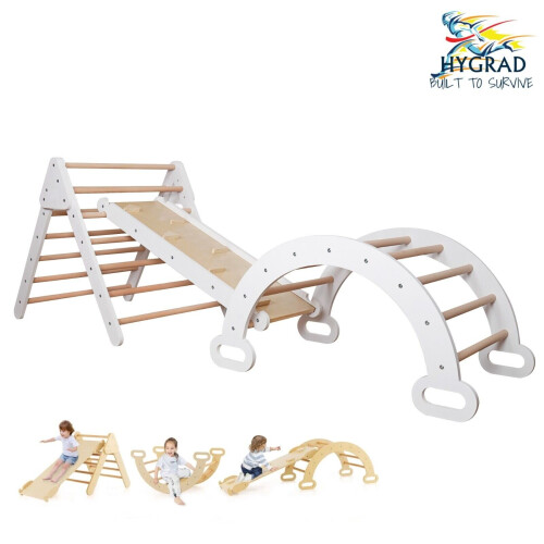 Montessori Pikler Set of 3 Triangle Ramp Arch Climber Ladder Slide Play ...