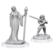 Kritisk rolle Umalede miniatyrer: Human Wizard Kvindelig og Halfling Holy Warrior Kvinde