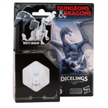 Dungeons & Dragons Dicelings Vit Draken Samlar D&D Tärningar Förvandlande Gigantiska d20 Figurer