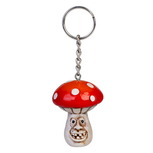 (Red) Smiling Magic Mushroom Keychain 1