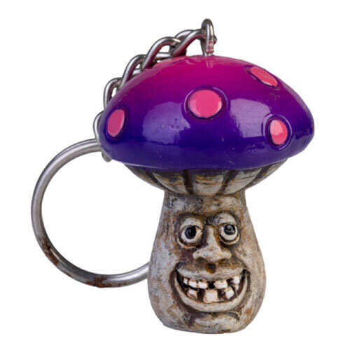 (Purple) Smiling Magic Mushroom Keychain