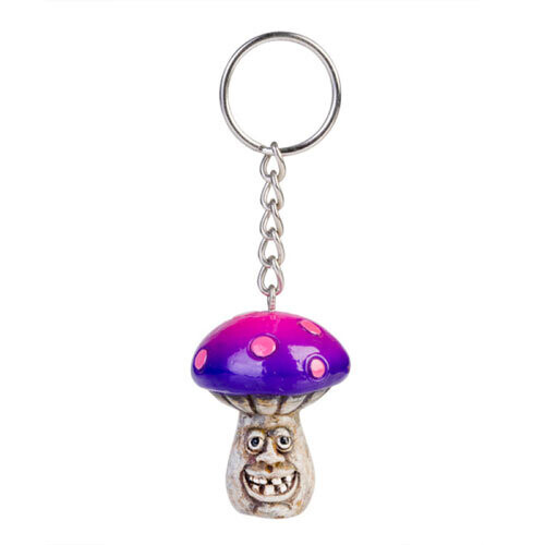 (Purple) Smiling Magic Mushroom Keychain 1