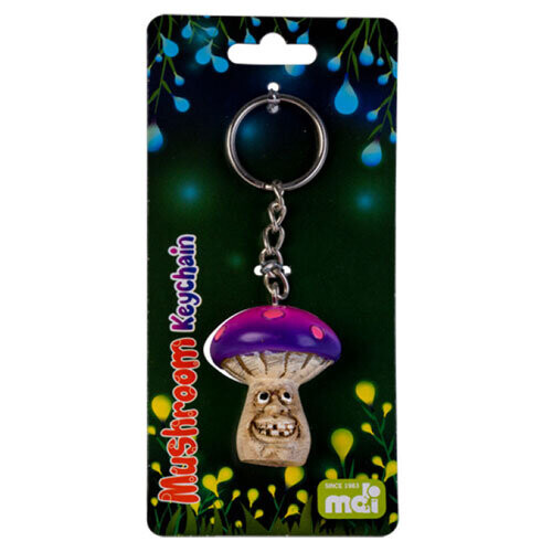 (Purple) Smiling Magic Mushroom Keychain 2