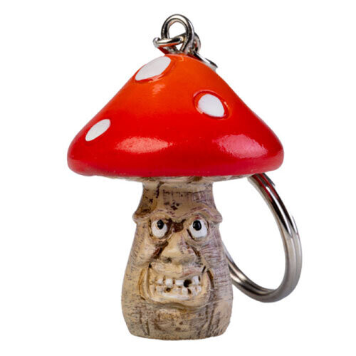 (Red) Smiling Magic Mushroom Keychain