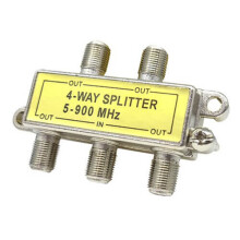 TV Splitter with Power Pass F Connectors Die Cast (4-Way)