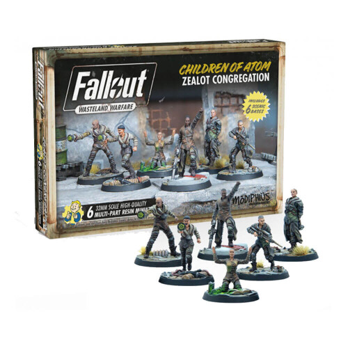 Modiphius Entertainment: Fallout: Wasteland Warfare - Παιδιά του Άτομ: Συγκέντρωση Ζηλωτών - 6 Φιγούρες, 32mm