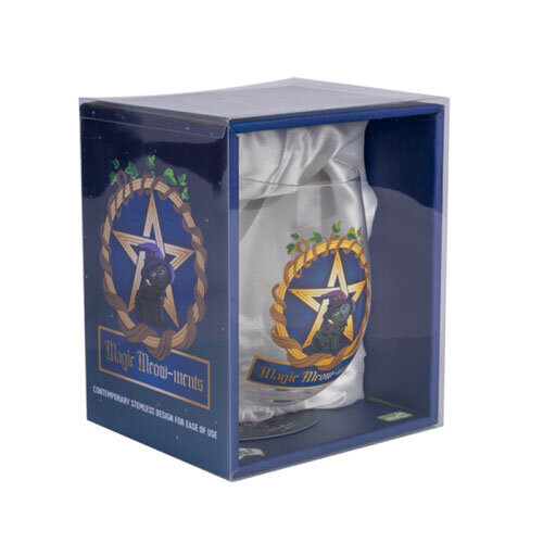 Contemporary Stemless Wine Glass (BlckCatPentacle) 2