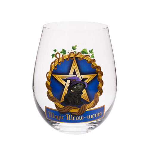 Contemporary Stemless Wine Glass (BlckCatPentacle)