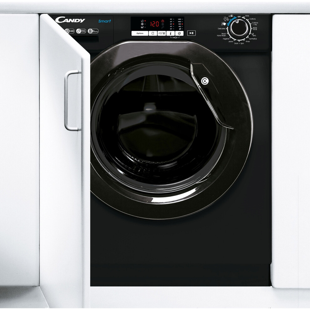 Candy CBW49D2BBW4 9Kg Washing Machine 1400 RPM B Rated Black 1400 RPM