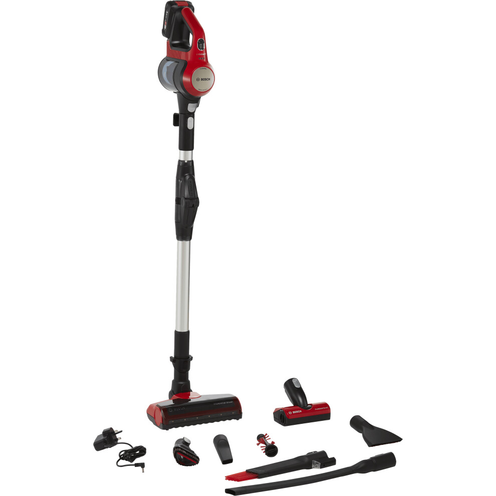 Bosch Unlimited 7 ProAnimal BCS71PETGB Cordless Vacuum Cleaner with Pet Hair Removal and up to 40 Minutes Run Time - Red