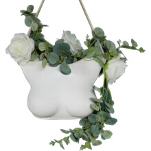 Contemporary Modern Hanging Ceramic Bust Wall Planter