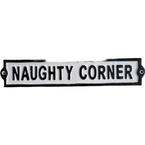 Humorous Cast Iron Wall Mounted Plaque | Naughty Corner