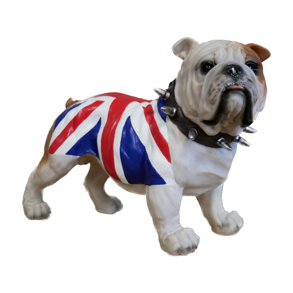 Standing British Bulldog Sculpture Ornament Gift | Resin | Union Jack