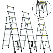 (4+5 Step) Step Ladder 2 Ways Combination Ladder Aluminum A-Frame Stepladder Extension Telescopic Ladde for Home Kitchen Office Household