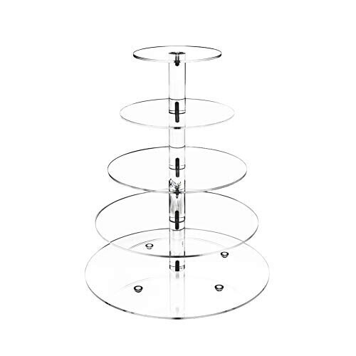 Acrylic Cupcake Stand 5 Tier Display Tower Tree for Stacked Serving ...