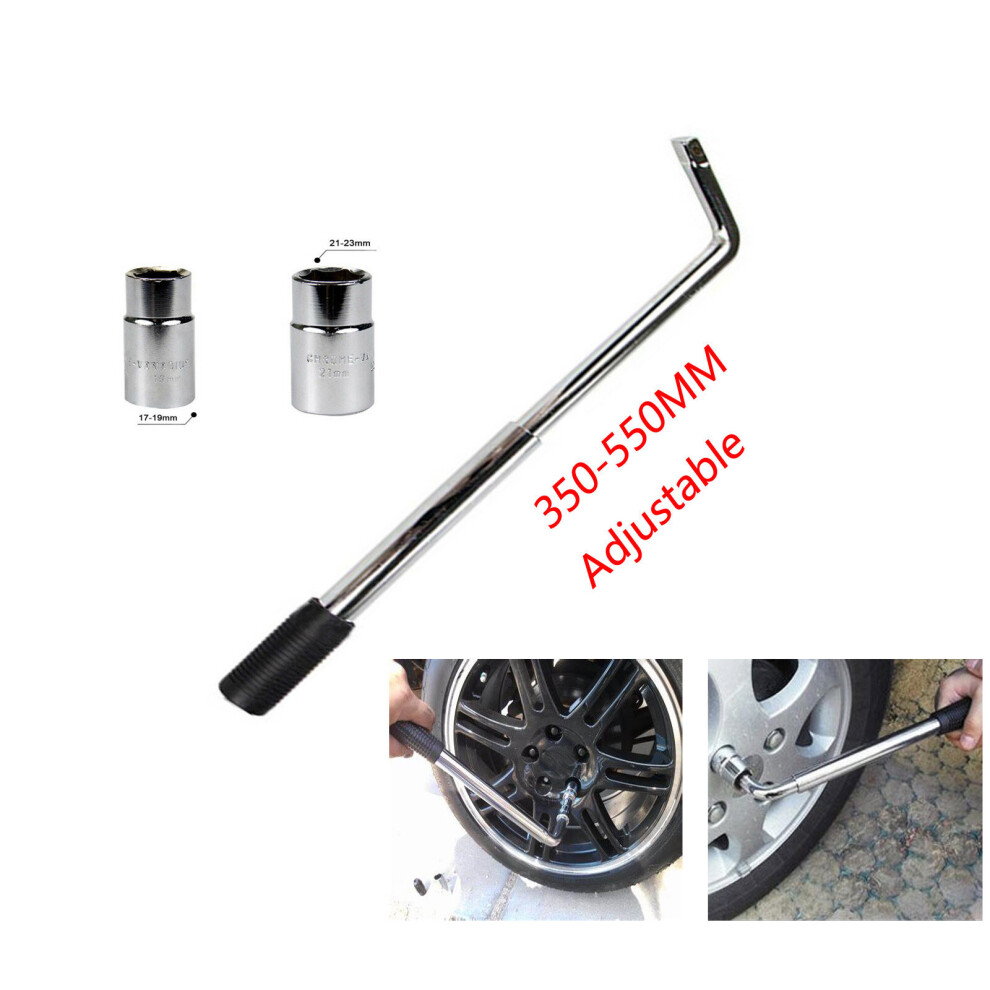 Extension Wheel Wrench For Car Telescopic Lug Wrench With 2Pcs Sockets Cover 4 Sizes 17Mm/19Mm 21Mm/23Mm 721703278878