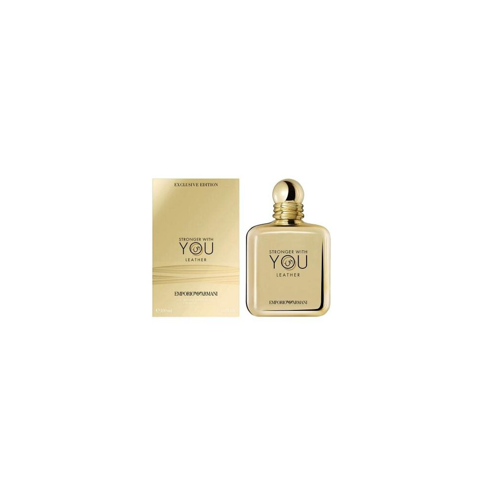 Armani Stronger With You Leather 3.4 Eau De Parfum Spray For Men