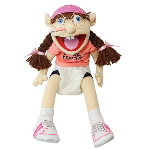 (B) Jeffy And Feebee Hand Puppet Large Soft Doll Plush Toys Puppet Kids Gift