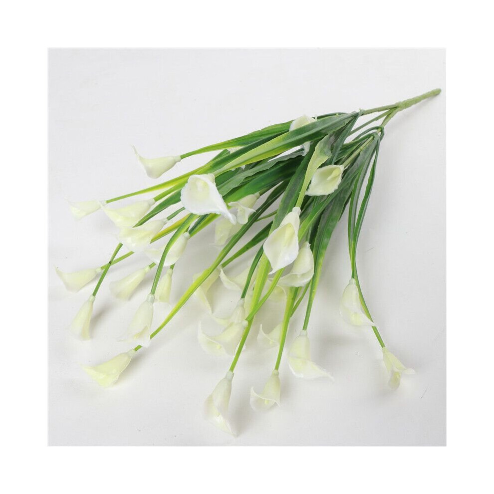 (White) Lily Calla Artificial Flowers Realistic Fake False Plastic Plants Decor Home