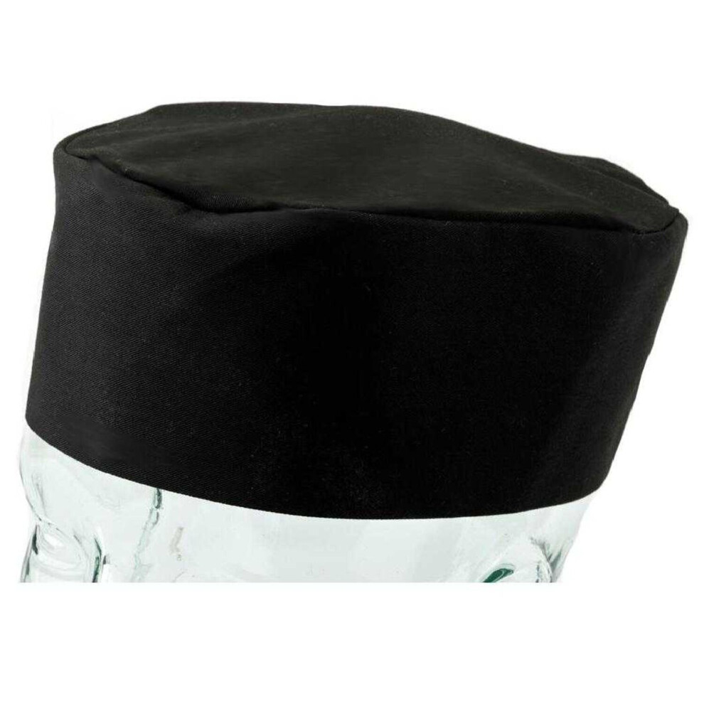 (Black, Single Hat) Professional Chefs Skull Caps Kitchen Catering Polycotton Hat