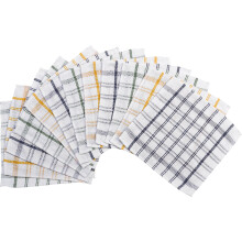 (Pack of 12) Heavy Duty 100% Cotton Checked Dishcloths