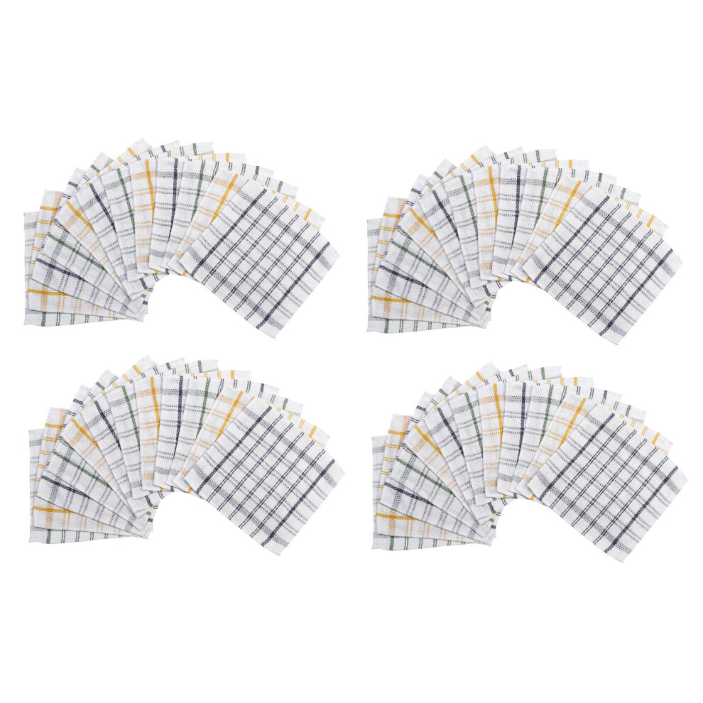 (Pack of 48) Heavy Duty 100% Cotton Checked Dishcloths