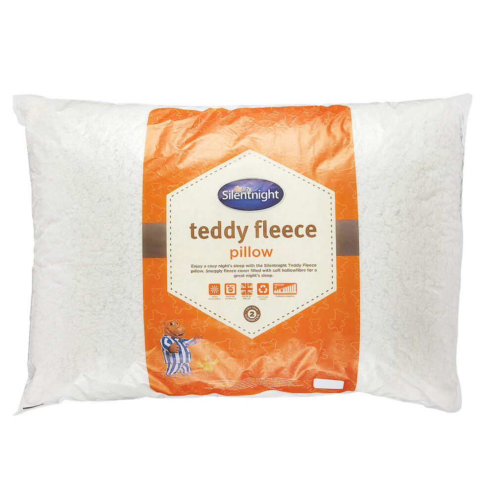 Silentnight Pillow Soft Teddy Fleece Fluffy Non Allergy Support Machine Washable