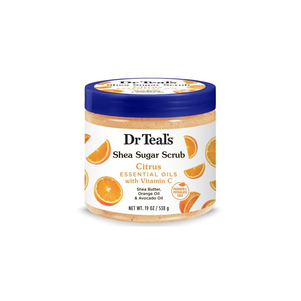 Dr Teal's Citrus Essential Oils With Vitamin C 19 Oz Shea Sugar Scrub