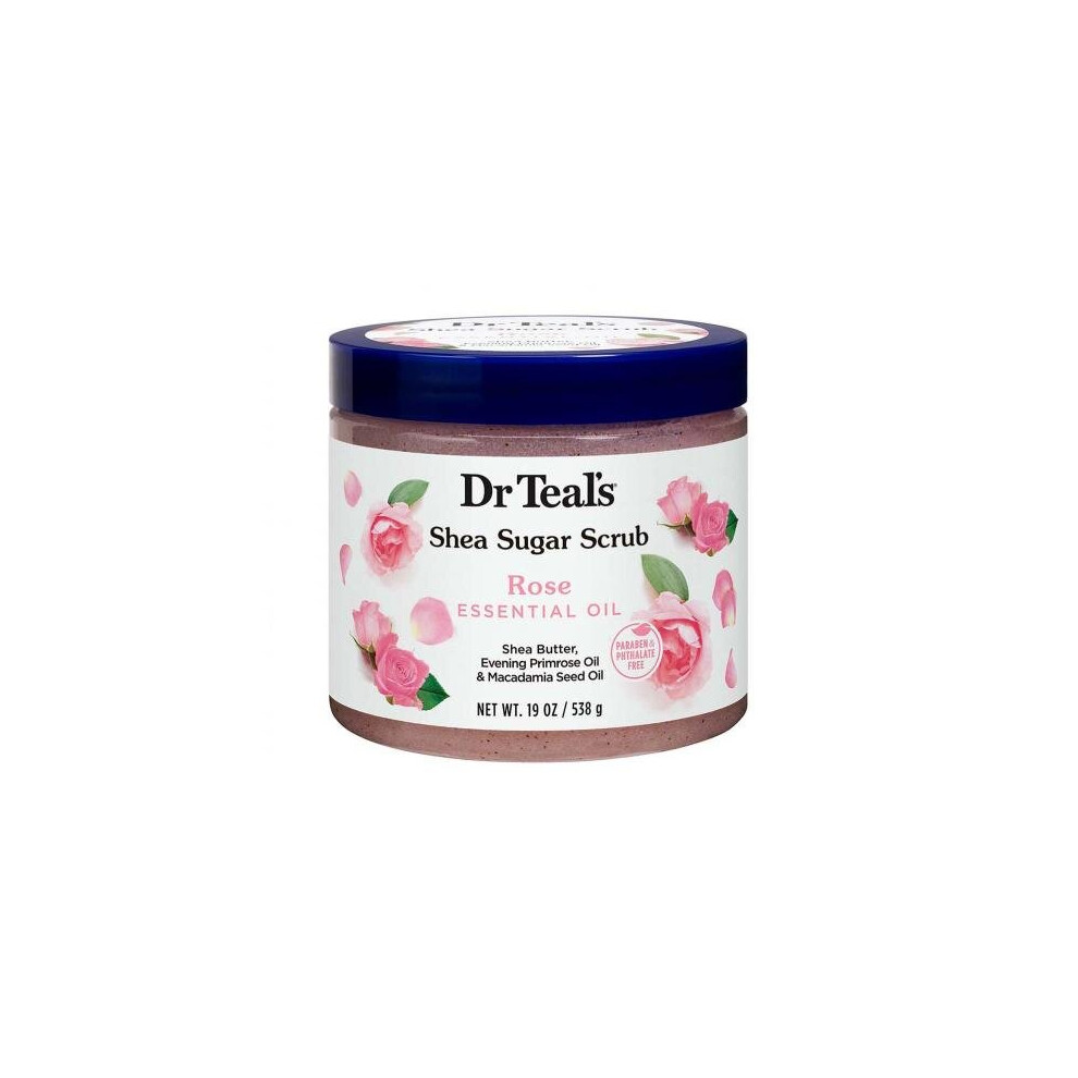 Dr Teal's Rose Essential Oil 19 Oz Shea Sugar Scrub
