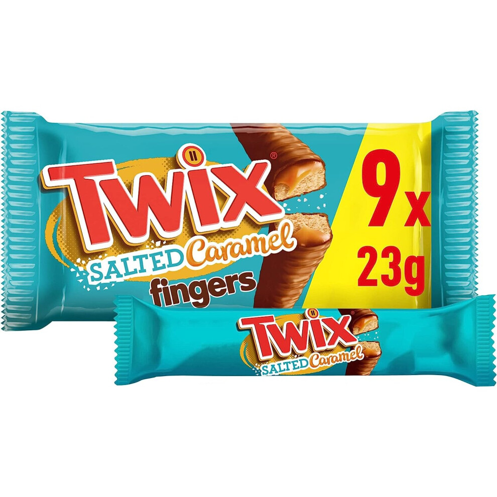 Twix Salted Caramel & Milk Chocolate Fingers Biscuit Multipack 9x23g