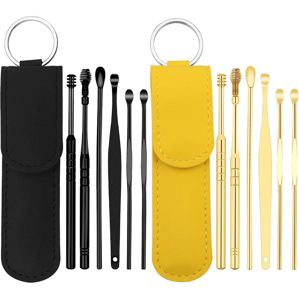 Gopatriot Memory Yellow/Black 6 In 1 Ear Extractor Portable Ear Waxing Tool ( And Set)