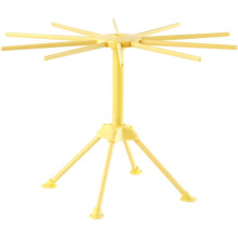 Collapsible Pasta Drying Rack, Plastic Pasta Dryer Stand with 10 Handles (Yellow)