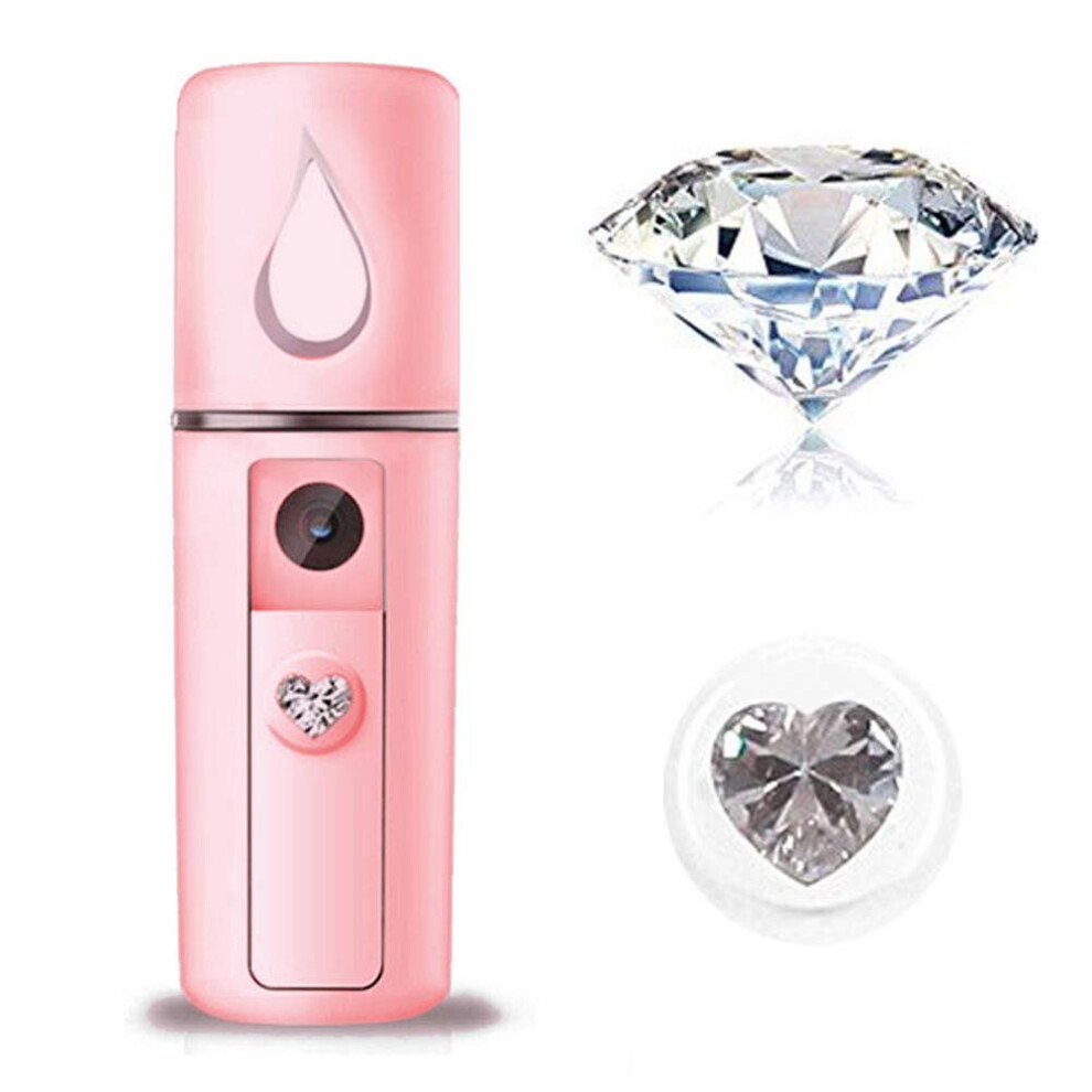Gopatriot Memory Pink Nano Facial Steamer Clean Pore Mist Usb Rechargeable Mini Beauty Device (Pink)
