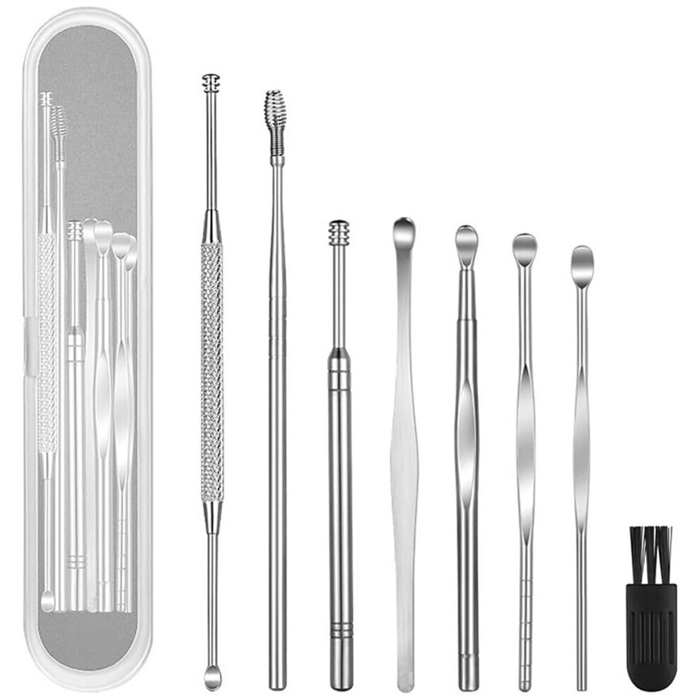 Gopatriot Memory 8-Pack Ear Picker Wax Removal Tool Set With Cleaning Brush And Storage Box
