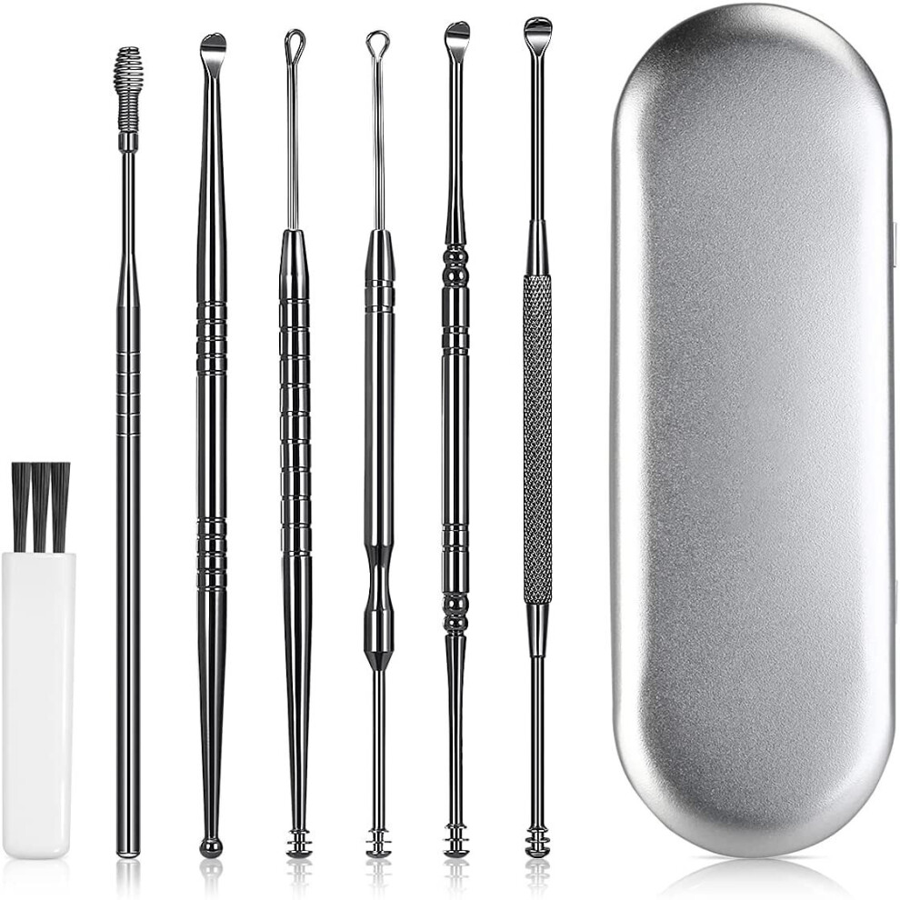 Gopatriot Memory Black Ear Wax Removal Set, Ear Spoon, Ear Cleaning Tools Set