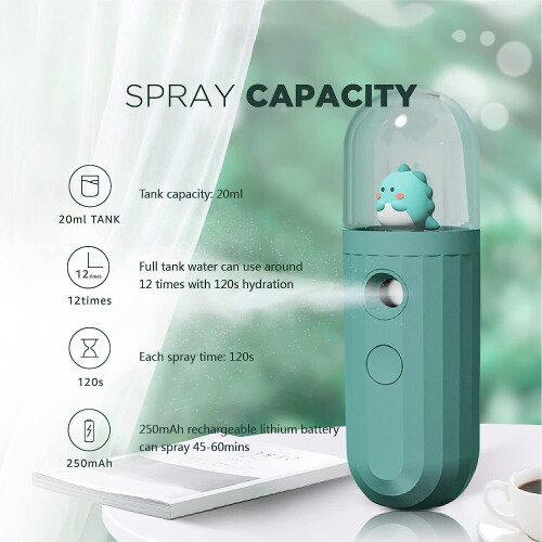 Eyelash Sprayer for Skincare, Makeup, Eyelash Extensions, USB Rechargeable - Green 2