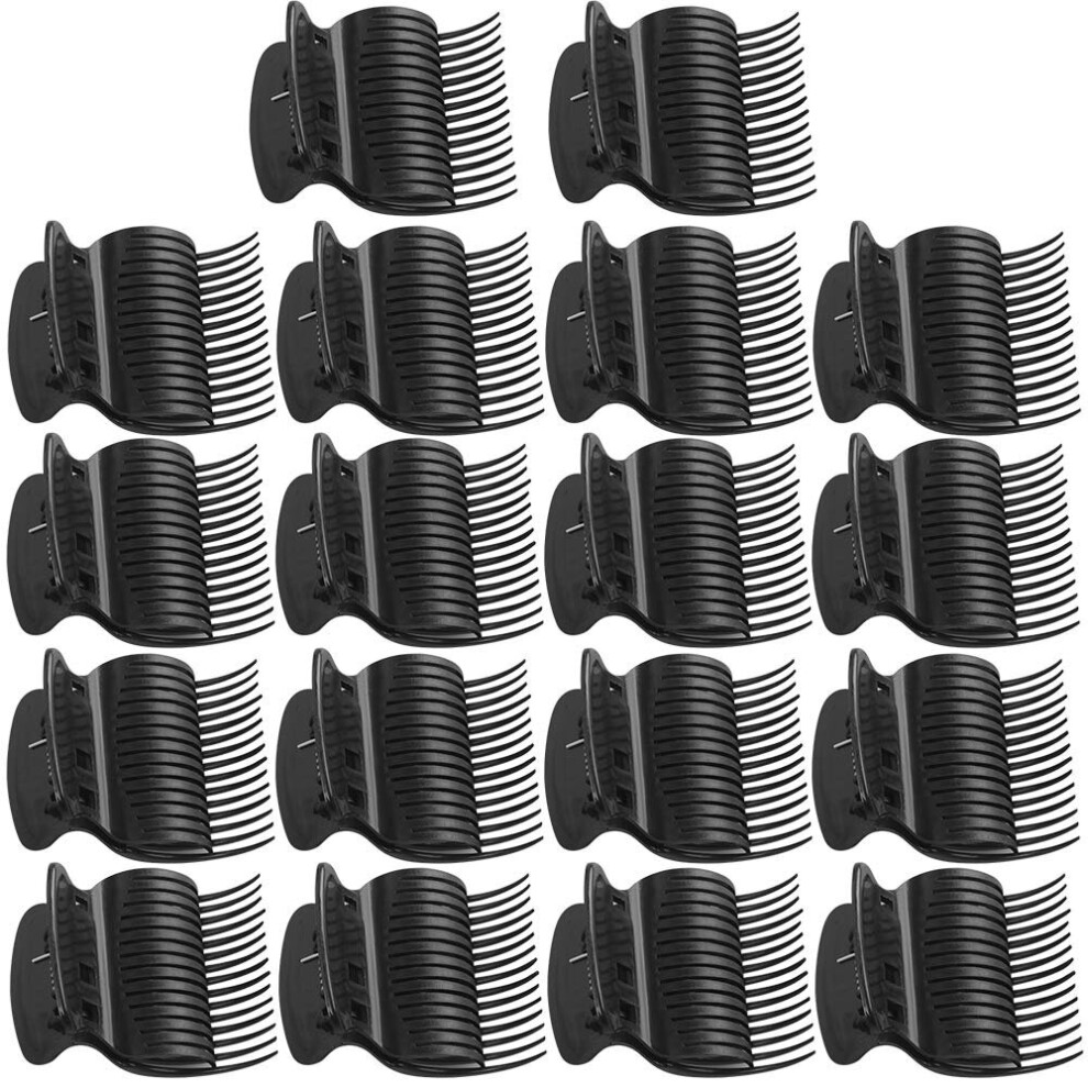 18-Pack Hot Curling Clips Plastic Curling Iron Claw Clips (Black)