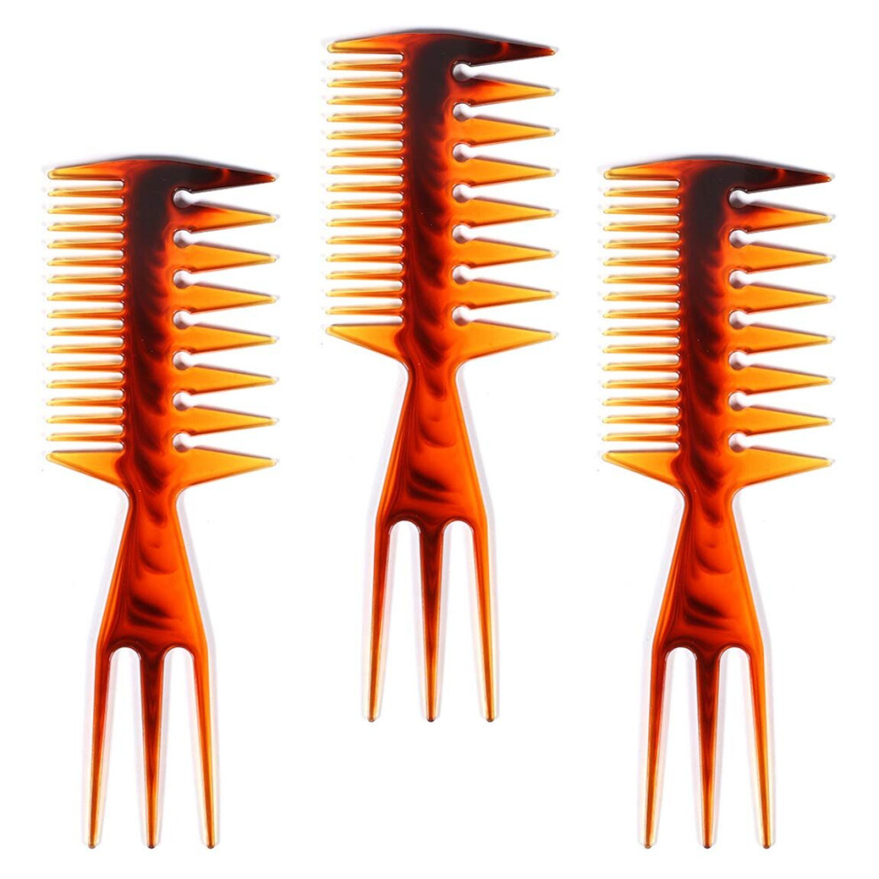 Gopatriot Memory 3 Pack Fish Combs 3 In 1 Double Sided Fishtail Hair Brush