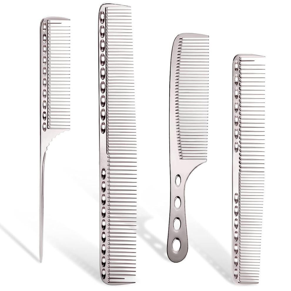 Gopatriot Memory Aluminum Comb, Metal Comb For 4 Hair Styles (Silver)