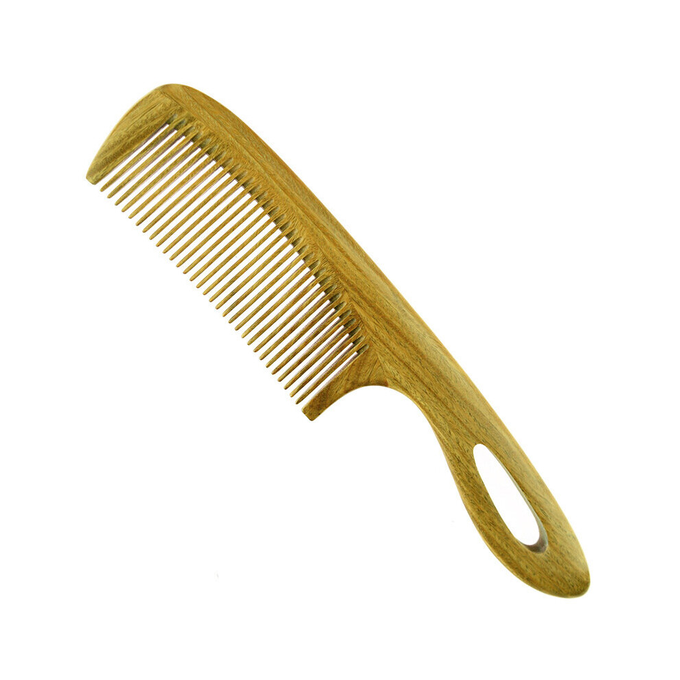 Gopatriot Memory Unisex Green Hair Comb - No Static Detangling Comb - Fine Tooth Sandalwood Hook Combs